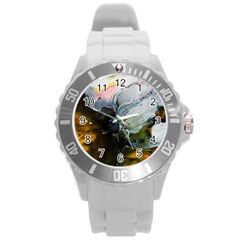 Art Abstract Painting Round Plastic Sport Watch (l) by Pakrebo