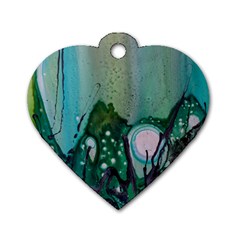 Abstract Art Modern Surreal Dog Tag Heart (Two Sides)