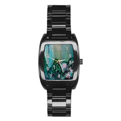 Abstract Art Modern Surreal Stainless Steel Barrel Watch