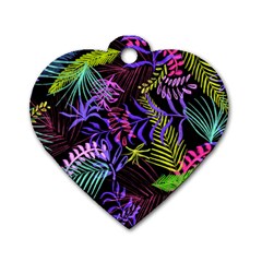 Leaves Nature Design Plant Dog Tag Heart (two Sides) by Pakrebo