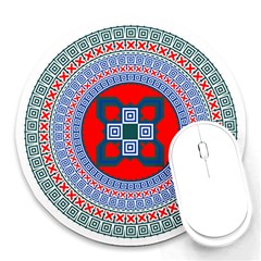 Design Circular Aztec Symbol Round Mousepads by Pakrebo