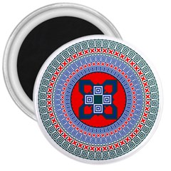 Design Circular Aztec Symbol 3  Magnets by Pakrebo