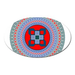 Design Circular Aztec Symbol Oval Magnet by Pakrebo