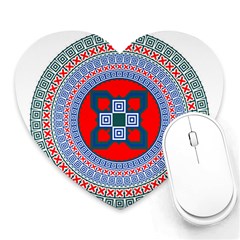 Design Circular Aztec Symbol Heart Mousepads by Pakrebo