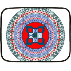 Design Circular Aztec Symbol Double Sided Fleece Blanket (mini)  by Pakrebo