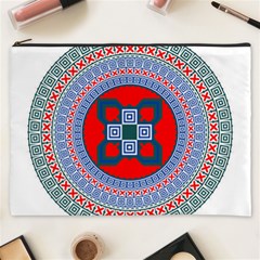 Design Circular Aztec Symbol Cosmetic Bag (xxxl) by Pakrebo