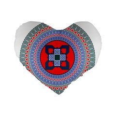 Design Circular Aztec Symbol Standard 16  Premium Heart Shape Cushions by Pakrebo