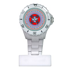 Design Circular Aztec Symbol Plastic Nurses Watch by Pakrebo