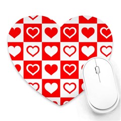 Background Card Checker Chequered Heart Mousepads by Pakrebo