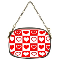 Background Card Checker Chequered Chain Purse (one Side)