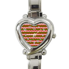 Christmas Paper Scrapbooking Pattern Heart Italian Charm Watch by Pakrebo