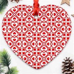 Background Card Checker Chequered Heart Ornament (two Sides) by Pakrebo