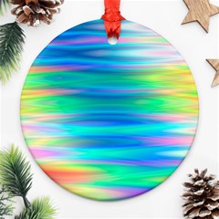 Wave Rainbow Bright Texture Ornament (round) by Pakrebo