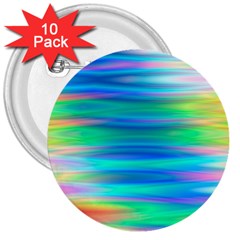 Wave Rainbow Bright Texture 3  Buttons (10 Pack)  by Pakrebo