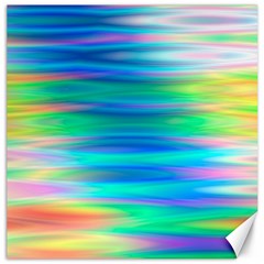 Wave Rainbow Bright Texture Canvas 16  X 16  by Pakrebo