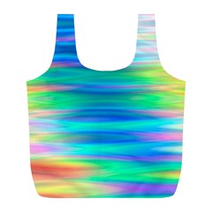 Wave Rainbow Bright Texture Full Print Recycle Bag (l) by Pakrebo