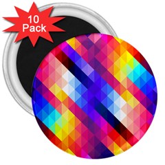 Abstract Background Colorful Pattern 3  Magnets (10 Pack)  by Pakrebo