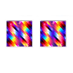 Abstract Background Colorful Pattern Cufflinks (square) by Pakrebo