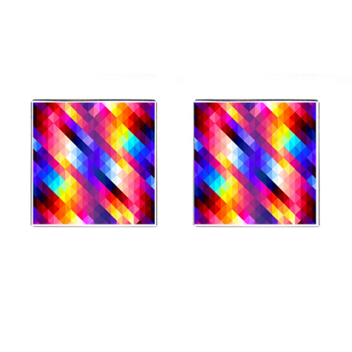 Abstract Background Colorful Pattern Cufflinks (Square)