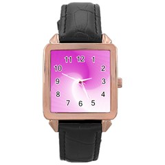 Abstract Spiral Pattern Background Rose Gold Leather Watch 