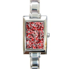 Black Red  Rectangle Italian Charm Watch by artifiart