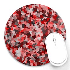 Black Red  Round Mousepads by artifiart