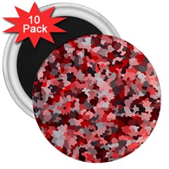 Black Red  3  Magnets (10 Pack)  by artifiart