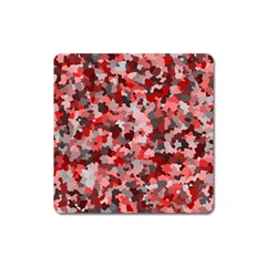 Black Red  Square Magnet by artifiart