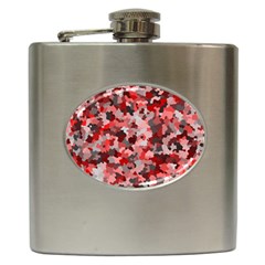 Black Red  Hip Flask (6 Oz) by artifiart