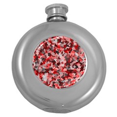 Black Red  Round Hip Flask (5 Oz) by artifiart