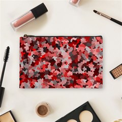 Black Red  Cosmetic Bag (medium) by artifiart