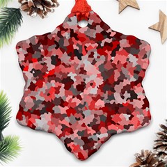 Black Red  Snowflake Ornament (two Sides) by artifiart