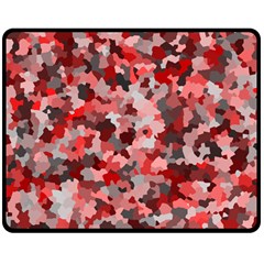 Black Red  Double Sided Fleece Blanket (medium)  by artifiart