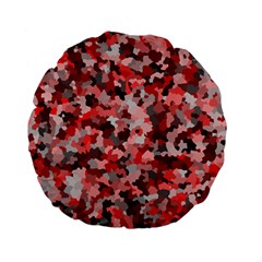 Black Red  Standard 15  Premium Flano Round Cushions by artifiart