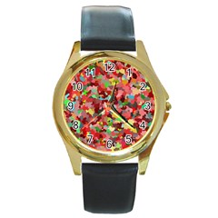 Redy Round Gold Metal Watch by artifiart