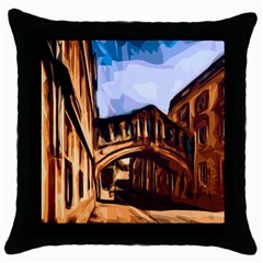 Street Architecture Building Throw Pillow Case (black) by Pakrebo