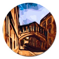 Street Architecture Building Magnet 5  (round) by Pakrebo