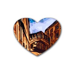 Street Architecture Building Heart Coaster (4 Pack)  by Pakrebo