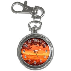 Field Sunset Orange Sky Land Key Chain Watches by Pakrebo