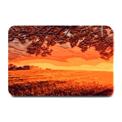 Field Sunset Orange Sky Land Plate Mats by Pakrebo