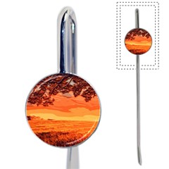 Field Sunset Orange Sky Land Book Mark by Pakrebo