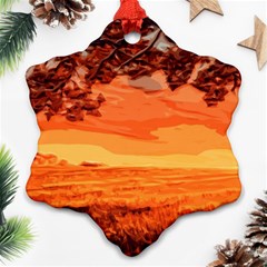 Field Sunset Orange Sky Land Ornament (snowflake)