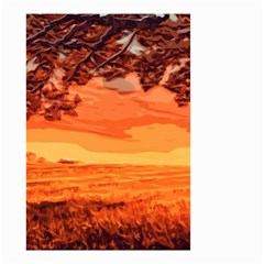 Field Sunset Orange Sky Land Small Garden Flag (two Sides) by Pakrebo