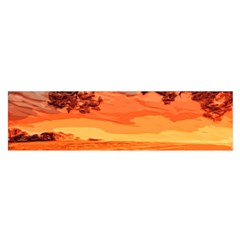 Field Sunset Orange Sky Land Satin Scarf (oblong) by Pakrebo