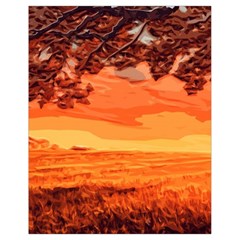 Field Sunset Orange Sky Land Drawstring Bag (small) by Pakrebo