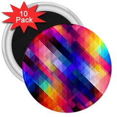 Abstract Background Colorful Pattern 3  Magnets (10 Pack)  by Pakrebo