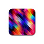 Abstract Background Colorful Pattern Rubber Square Coaster (4 pack)  Front