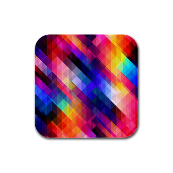 Abstract Background Colorful Pattern Rubber Square Coaster (4 pack) 