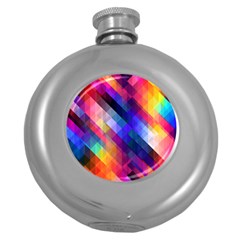 Abstract Background Colorful Pattern Round Hip Flask (5 oz)