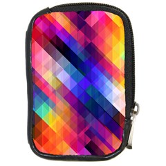 Abstract Background Colorful Pattern Compact Camera Leather Case